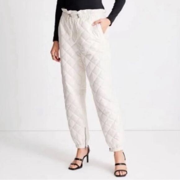 Kahlana Barfield Brown Quilted High-Rise Jogger Pant Future Collective XL Cinch - Picture 3 of 9